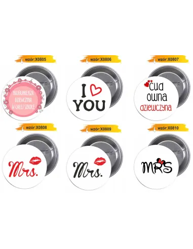 Przypinki Buttony Personalizowany z Nadrukiem Dzień Kobiet
