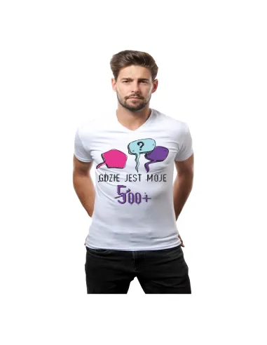 Koszulka z Nadrukiem Gdzie Jest Moje 500+ Oryginalne