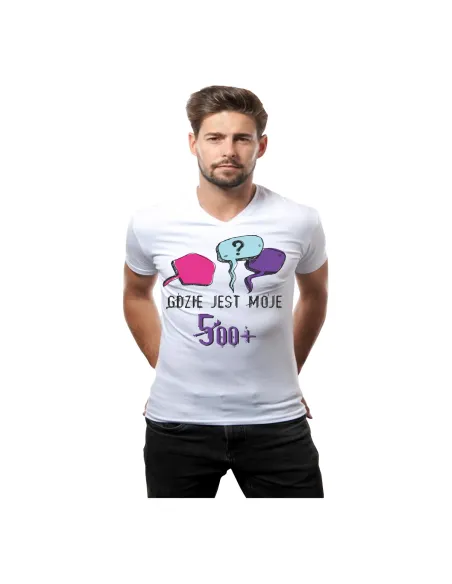 Koszulka z Nadrukiem Gdzie Jest Moje 500+ Oryginalne