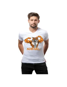 Koszulka z Nadrukiem – Animal T Shirt Napisami Nadrukiem