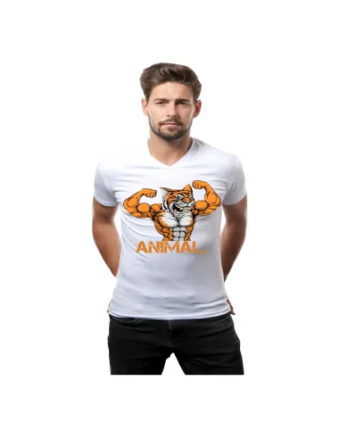 Koszulka z Nadrukiem – Animal T Shirt Napisami Nadrukiem