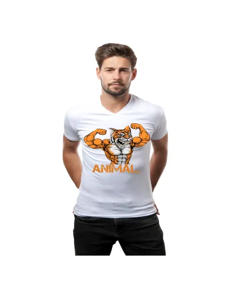Koszulka z Nadrukiem – Animal T Shirt Napisami Nadrukiem