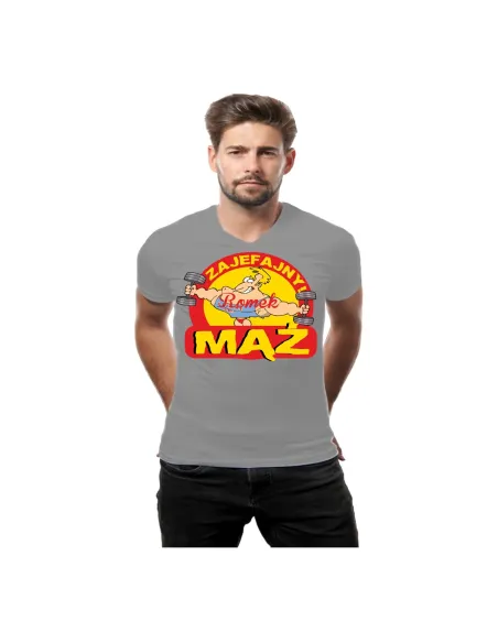 Koszulka z Nadrukiem Zajefajny Mąż Prezent Męża Oryginalne