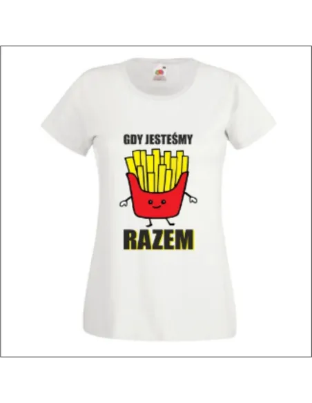 Koszulka z Nadrukiem Gdy Jesteśmy Razem T Shirt Napisami