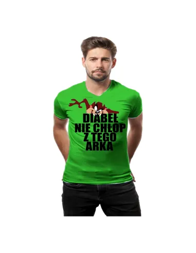 Śmieszna Koszulka na Prezent z Nadrukiem Diabeł Nie Chłop
