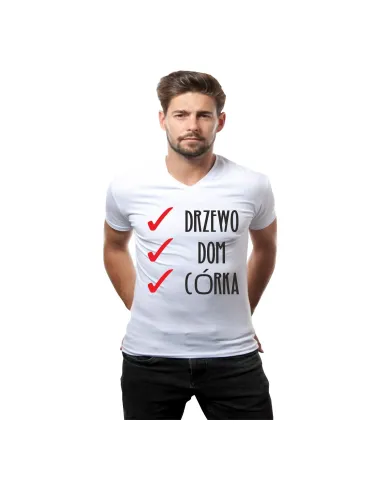 Koszulka – Prezent dla Taty Córki Ojca Nadrukiem Drzewo