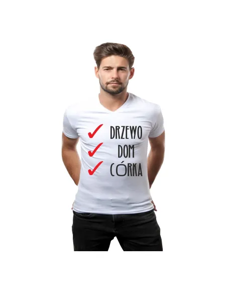 Koszulka – Prezent dla Taty Córki Ojca Nadrukiem Drzewo