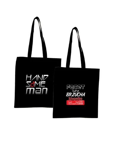 Eko Torba Nadrukiem Napis Facet Brzucha Personalizowany
