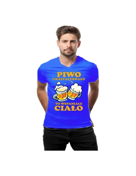 Koszulka z Nadrukiem Piwo Ukształtowało Wspaniałe Ciało