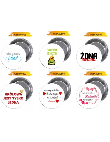 Przypinki Buttony Dzień Kobiet Znaczki Badziki z Kobiet