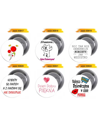 Przypinki Buttony Dzień Kobiet Znaczki Badziki z Eventowe