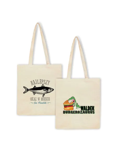 Eko Torba Imieniem Napis Prezent Burgerozaurus z Nadrukiem