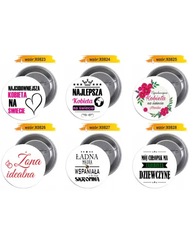 Przypinki Buttony Dzień Kobiet Znaczki Badziki na Imprezę