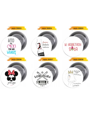 Przypinki Buttony Dzień Kobiet Znaczki Badziki na Konkurs