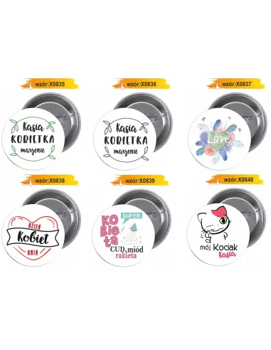 Przypinki Buttony Dzień Kobiet Znaczki Badziki na Konkurs