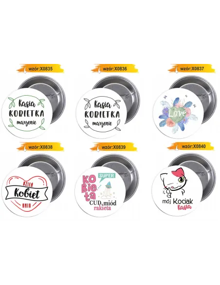 Przypinki Buttony Dzień Kobiet Znaczki Badziki na Konkurs