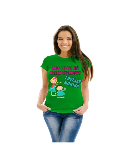 Koszulka z Nadrukiem na Prezent Fryzjerki Golę Lepiej