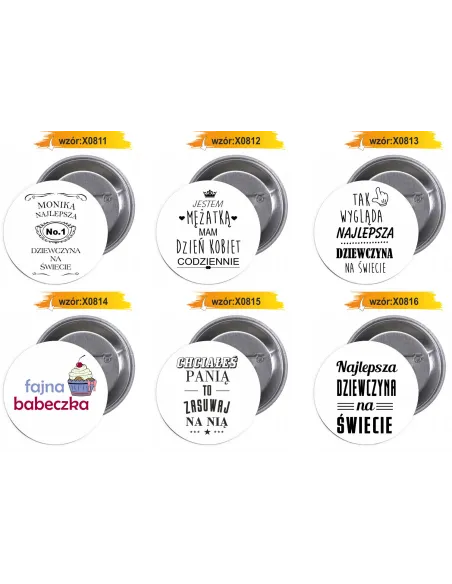 Przypinki Buttony Dzień Kobiet Znaczki Badziki z Reklamowe