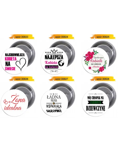 Przypinki Buttony Dzień Kobiet Znaczki Badziki dla Fanów