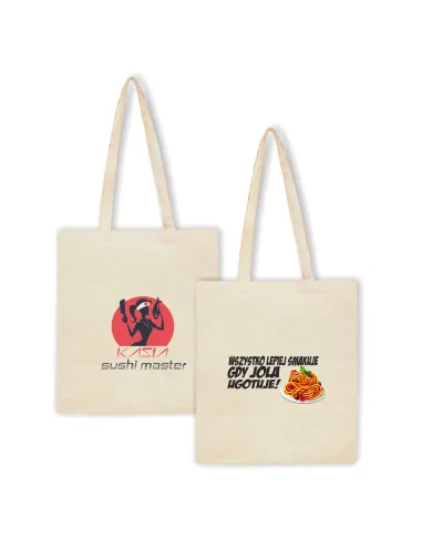 Eko Torba z Imieniem Napis Sushi Master Personalizowany