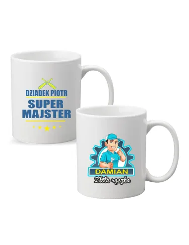Kubek z Imieniem Dziadek Super Majster Prezen na Dzień
