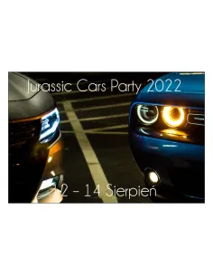 Magnesy na Lodówkę Jurassic Cars Party 2022 Sierpień