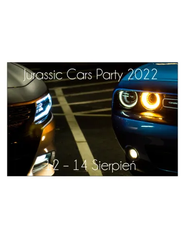 Magnesy na Lodówkę Jurassic Cars Party 2022 Sierpień