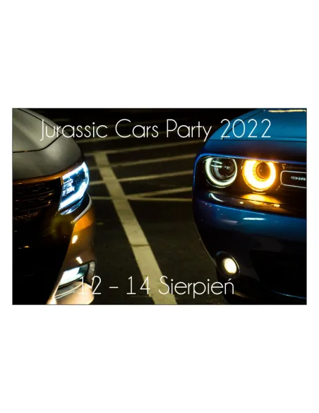 Magnesy na Lodówkę Jurassic Cars Party 2022 Sierpień