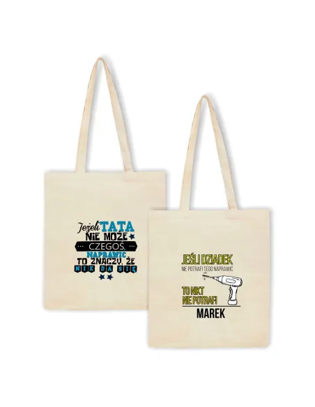 Eko Torba Nadrukiem Prezent dla Dziadka Personalizowany