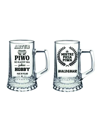 Duży Kufel do Piwa Grawerem Walentynki Urodziny Prezent