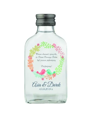 Prezent dla Gości Podziękowania Butelka 100 szt Butelki