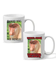 Kubek z Nadrukiem Napis Taniej Nic Będzie Personalizowany