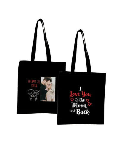 Eko Torba Imieniem Napis Walentynki Kocham Cię z Nadrukiem