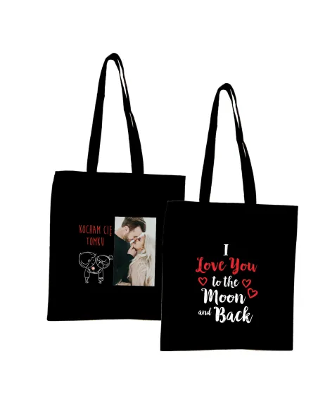 Eko Torba Imieniem Napis Walentynki Kocham Cię z Nadrukiem