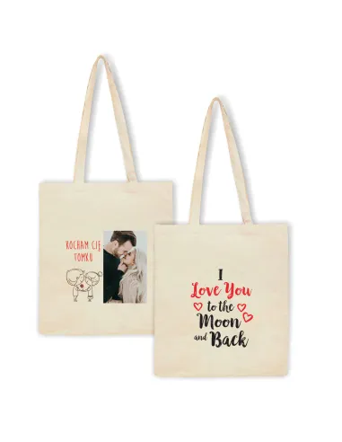 Eko Torba Nadrukiem Napis Walentynki Love You z Nadrukiem