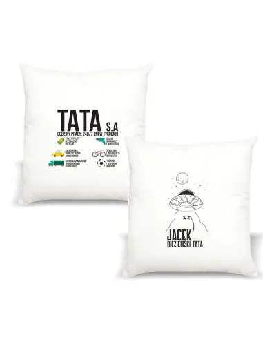 Poduszka z Nadrukiem Personalizowany Napis Dzień Taty