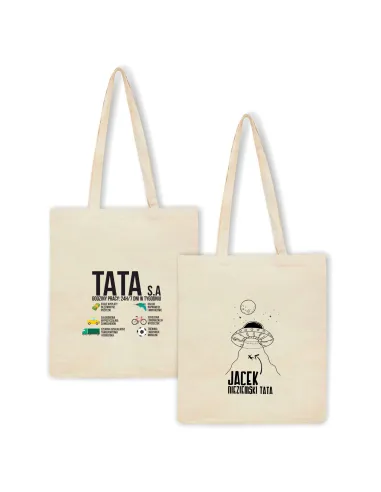 Eko Torba z Imieniem Napis Nieziemski Tata Personalizowany