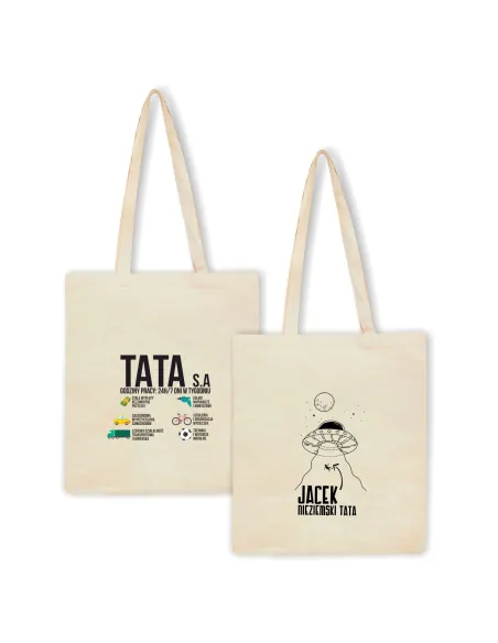 Eko Torba z Imieniem Napis Nieziemski Tata Personalizowany