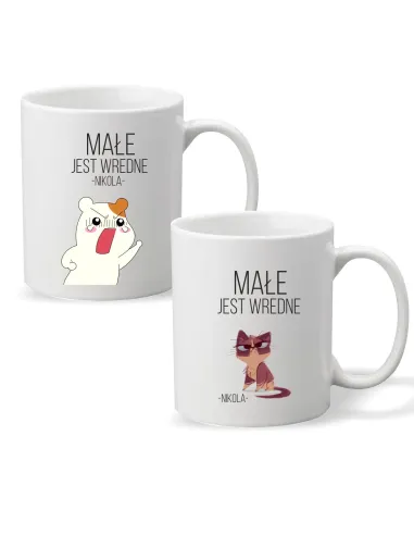 Kubek z Imieniem Napis Małe Jest Wredne Personalizowany