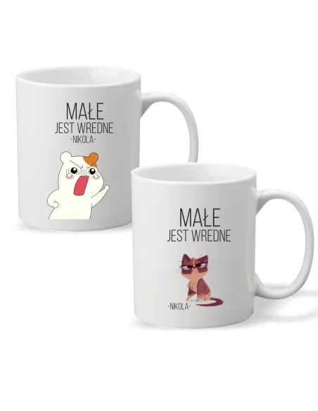 Kubek z Imieniem Napis Małe Jest Wredne Personalizowany