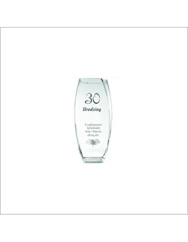 Wazon z Grawerem na Prezent Szklany Dedykacją Grawerem