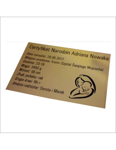 Tabliczka Okazjonalna Prezent Grawerem Chrzest Urodziny