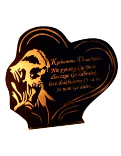 Statuetka Podstawka pod Znicz Grób + Grawer XXL Akrylowa