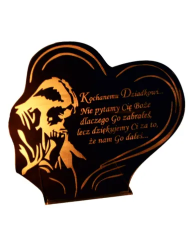 Statuetka Podstawka pod Znicz Grób + Grawer XXL Akrylowa