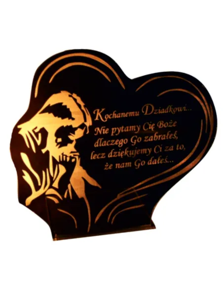 Statuetka Podstawka pod Znicz Grób + Grawer XXL Akrylowa