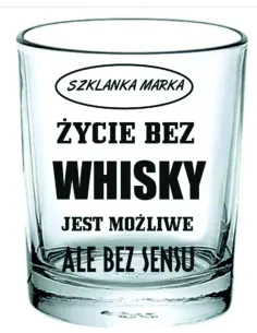 Szklanka do Whisky Grawerem Prezent Święta Pełna Napisy