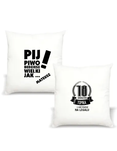 Poduszka Personalizowany z Nadrukiem Imieniem Pij Piwo