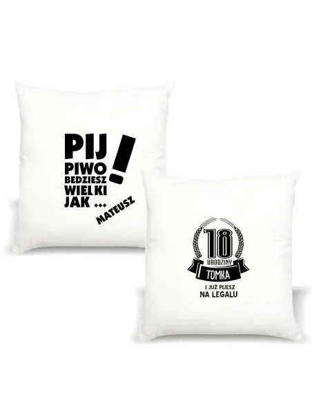 Poduszka Personalizowany z Nadrukiem Imieniem Pij Piwo