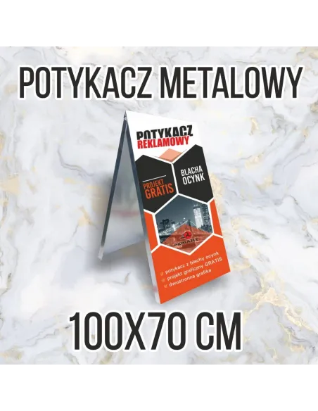 Potykacz Reklamowy Metalowy 100x70 z Nadrukiem na Zamówienie