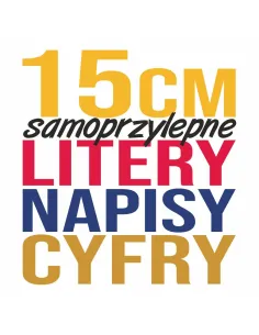 Litery Napisy Cyfry Samoprzylepne Naklejki z Folii 15 cm
